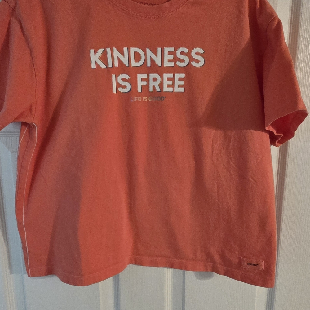 Life Is Good Kids Coral Tee with Positive Message